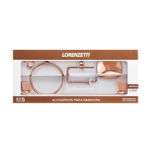 Kit accesorios de baño 5 piezas oro rosa Attic Quadra Lorenzetti 7140099 (5)