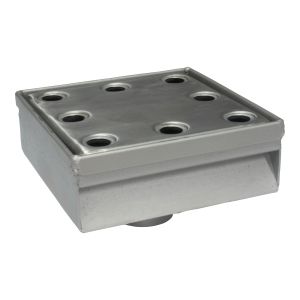 Rejilla cuadrada exteriores 15 x 15cm (descarga 2") acero inox PC-304 Coflex